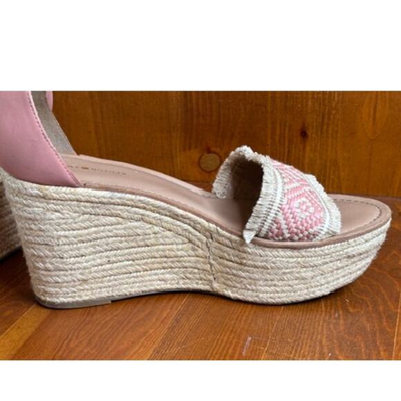 Tommy Hilfiger Platform Espadrille Sandals Womens Sz 11 Pink Jute Wrap Zip Heels - Picture 4 of 15